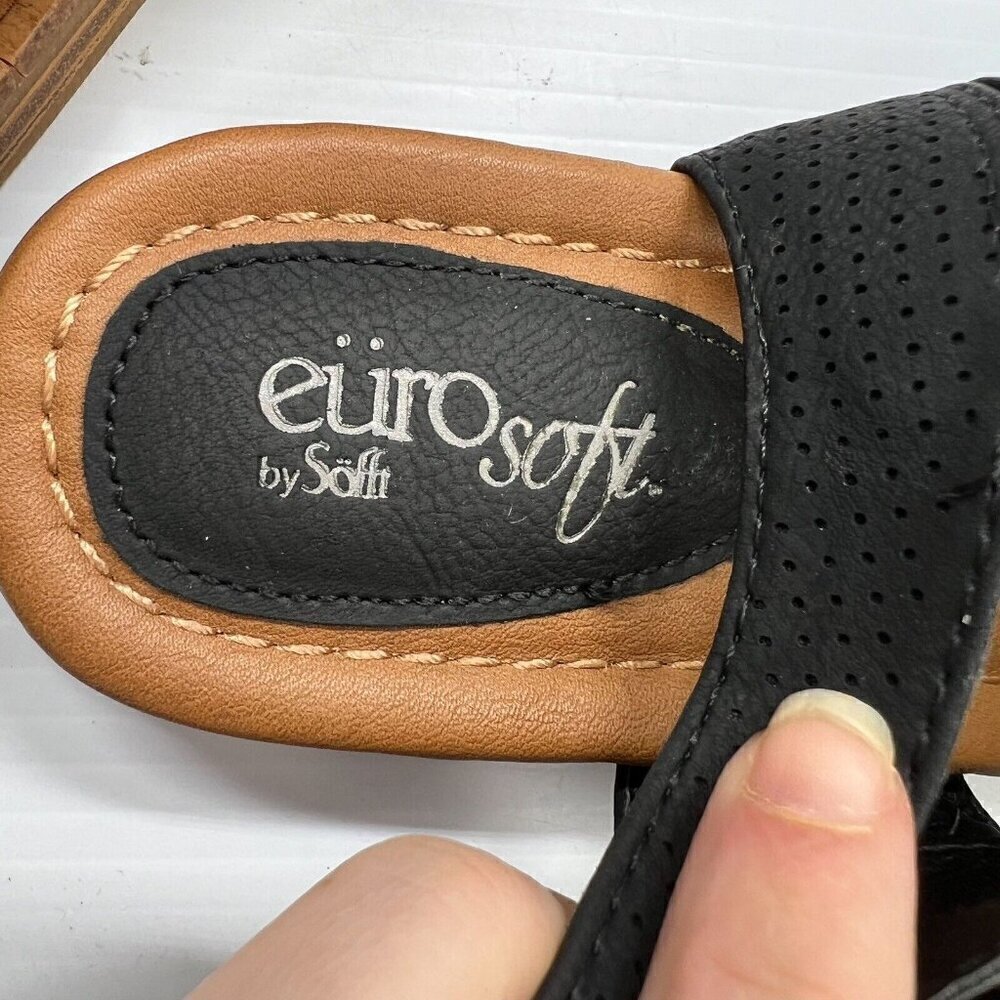 EuroSoft by Sofft Women's Darla Crisscross Slingback Sandals Black Size 7.5M - Picture 10 of 11